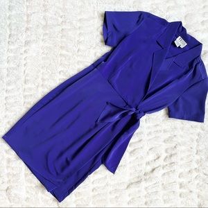 Vintage Tess Violet Short Sleeve Wrap Shirt Dress